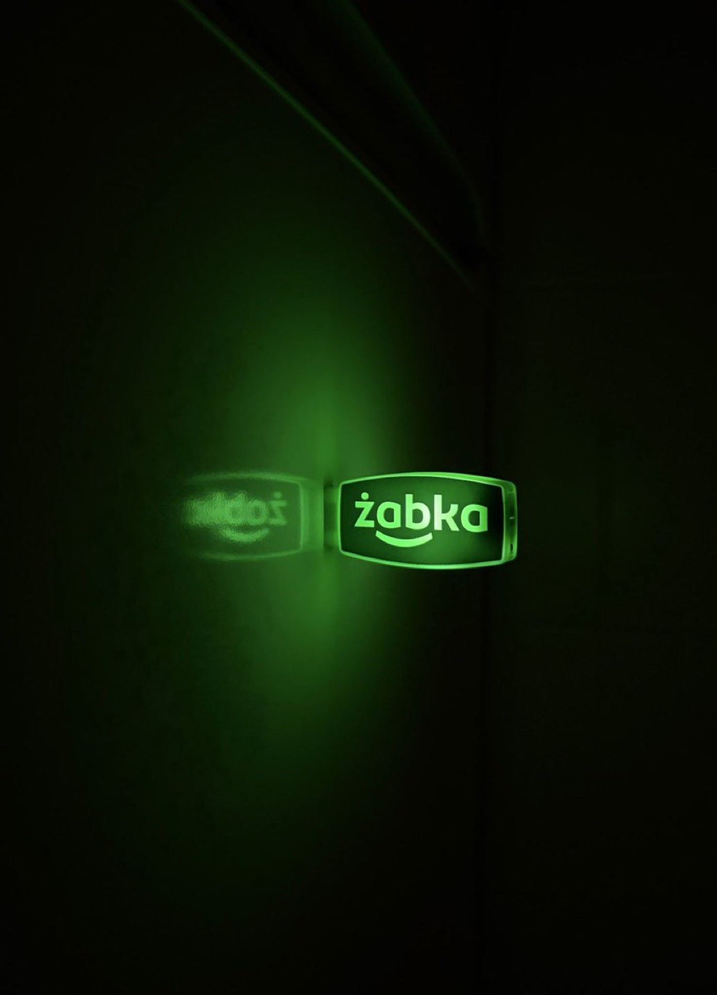 Żabka LED magnet glowing green